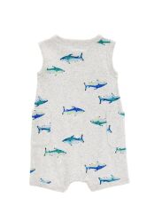 Carters Erkek Bebek Kısa Tulum 1S475110 Gri