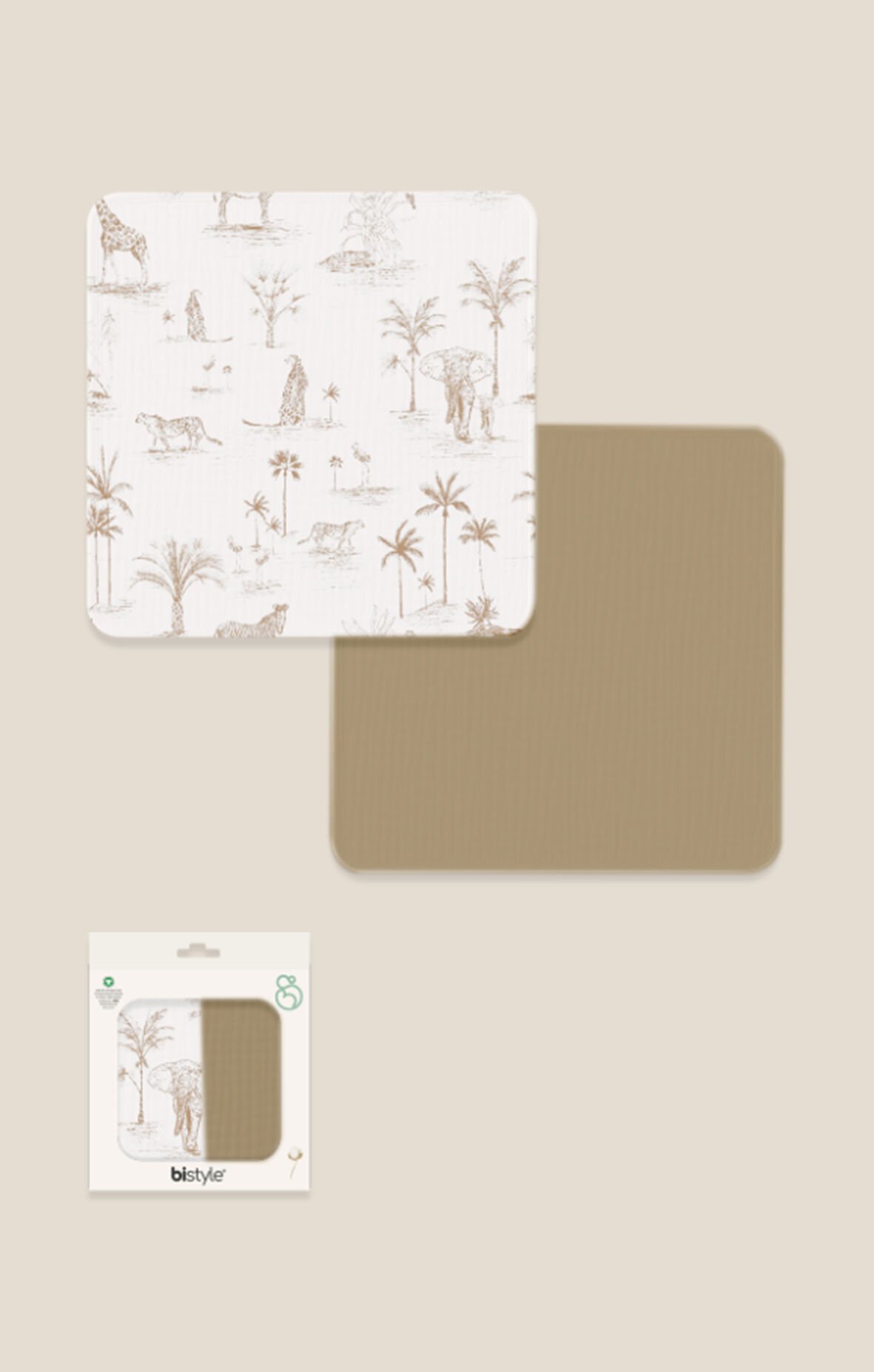 Bistyle 2li Müslin Battaniye Hello Zoo Kutulu 70142 75x75cm Beyaz