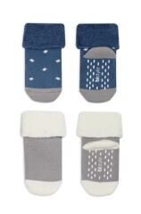Bi̇style 2'li Havlu Soket Kaymaz Point Boy 10506 İndigo Gri