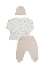 Bistyle 3lü Zıbın Takım Cookies Make Happy 13117 Ekru