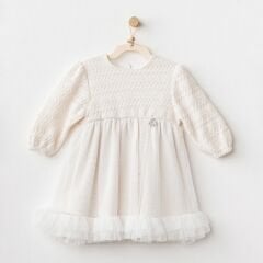 Andywawa AC26136 Wawa Exclusive Elbise Ekru