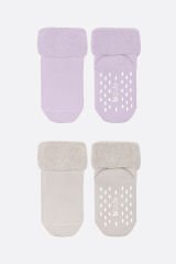 Bi̇style 2'li Havlu Soket Kaymaz Basic Gi̇rl 10507 Lila