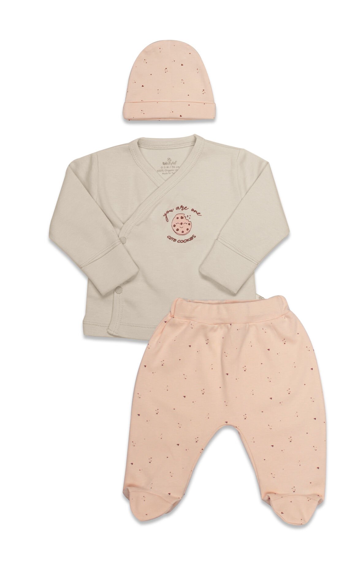 Bistyle 3lü Zıbın Takım Cookies Cute Happy 13118 Somon