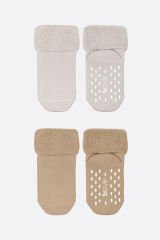 Bi̇style 2'li Havlu Soket Kaymaz Basic Gi̇rl 10507 Bej