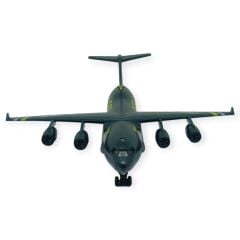 Çek Bırak Sesli Işıklı Metal Kargo Uçağı 21 cm - Füme