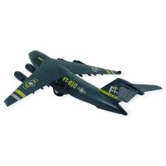 Çek Bırak Sesli Işıklı Metal Kargo Uçağı 21 cm - Füme