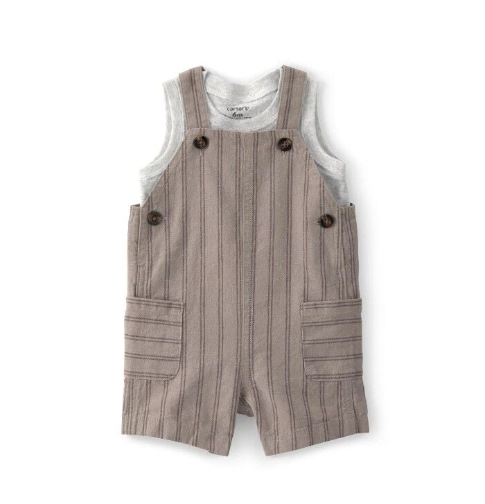 Carters Erkek Bebek Salopet Set 1U591710 Kahverengi
