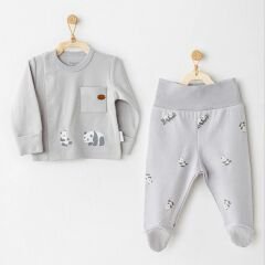 Andywawa AC26024 Keep Smiling 2'li Zıbın Takım Grey