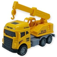 İş Makinaları Serisi - 4lü Set 12 cm  - Mikser Vinç Kamyon Kepçe Seti