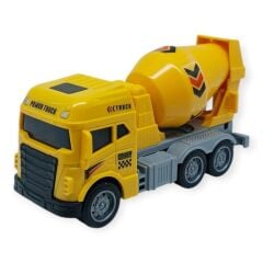 İş Makinaları Serisi - 4lü Set 12 cm  - Mikser Vinç Kamyon Kepçe Seti