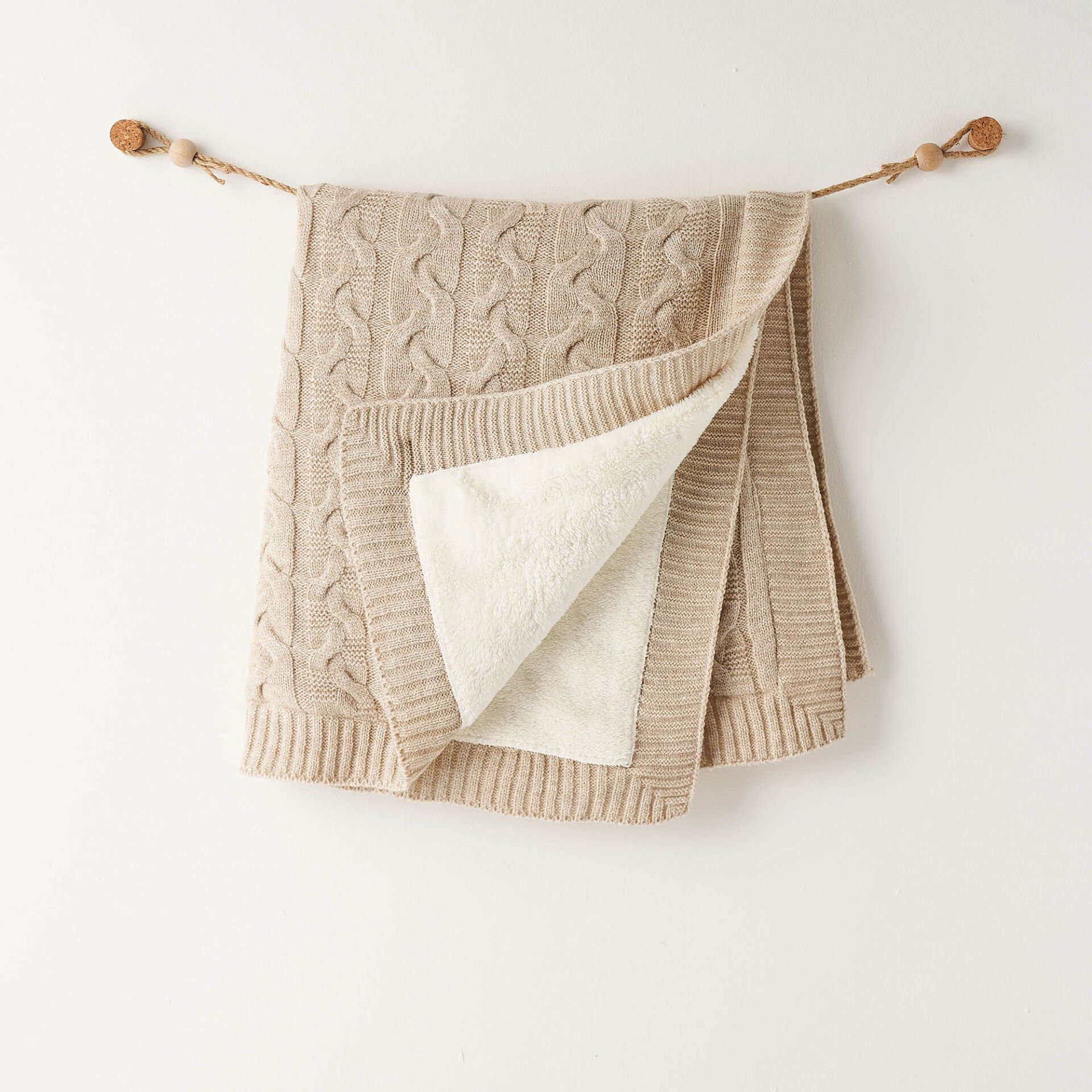 Andywawa AC26340 Triko Battaniye Beige Melange