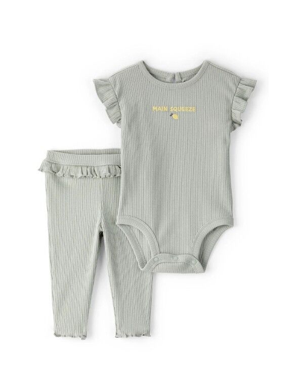 Carters Kız Bebek Body Pantolon Set 1U269710 Yeşil