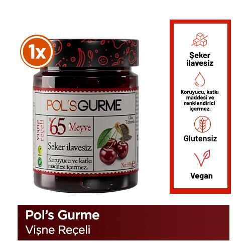 Pol’s Gurme Chia Tohumlu Şekersiz Vişne Reçeli 380 Gr