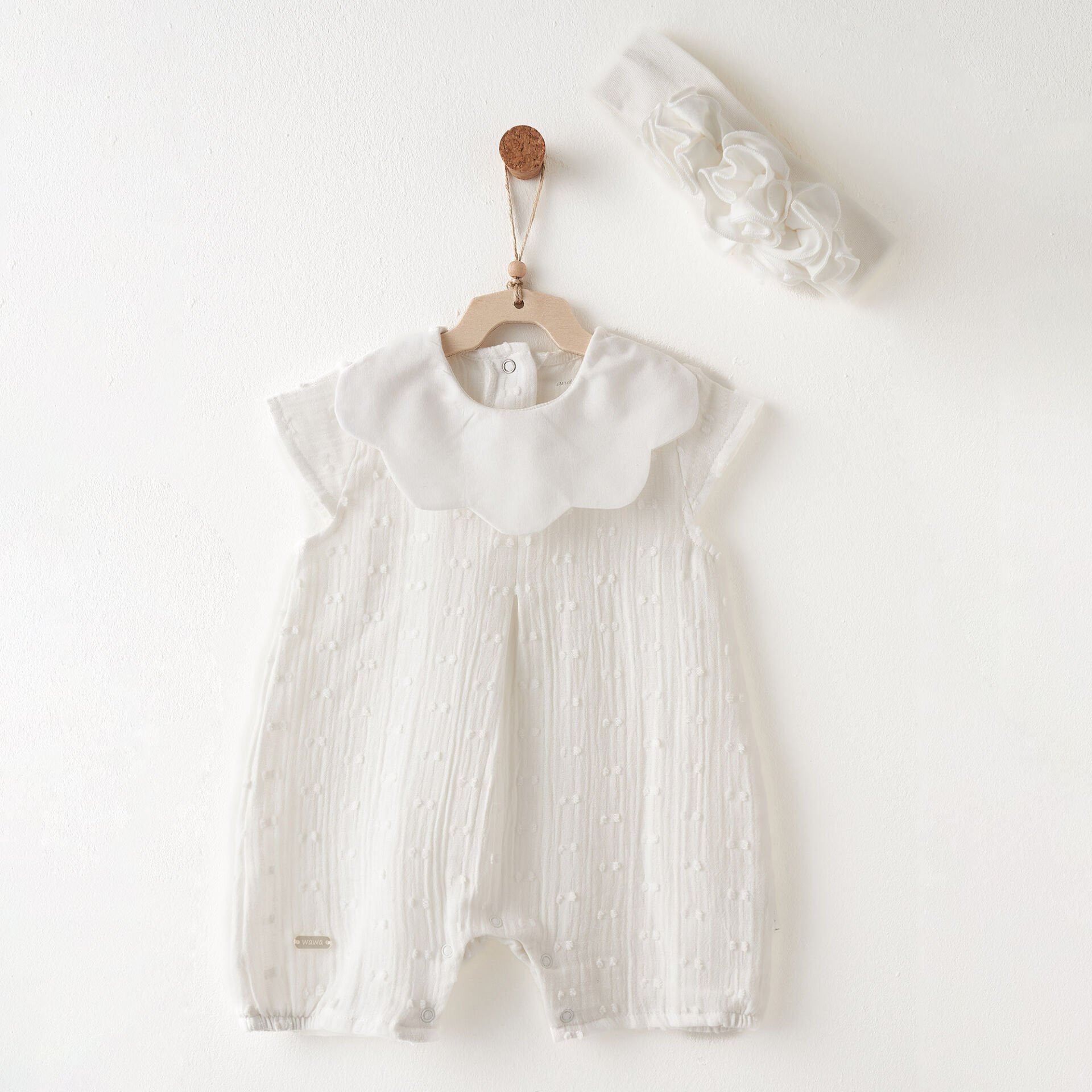 Andywawa AC26641 Baby Chic Tulum Takım Ekru