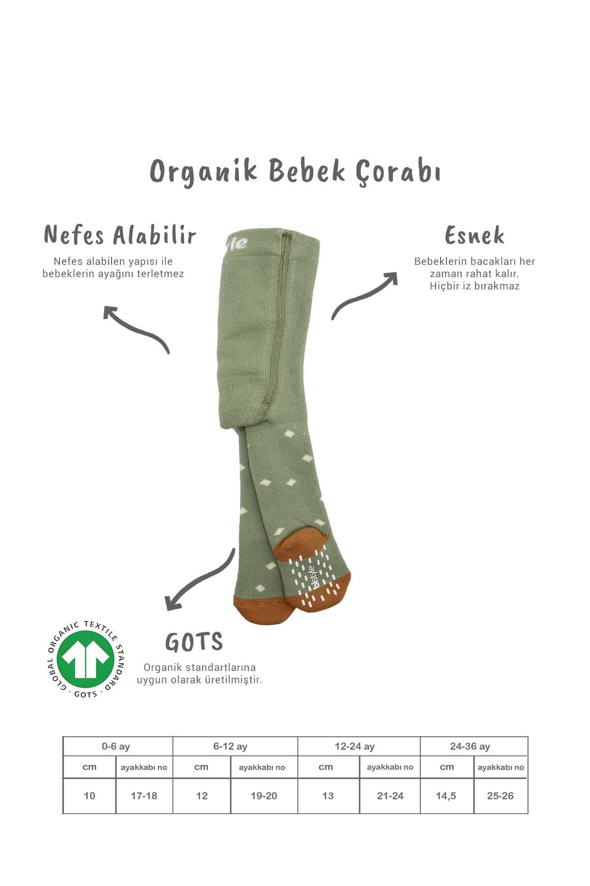 Bistyle Tekli Puan Kaymaz Havlu Külotlu Çorap BS50502 Nil
