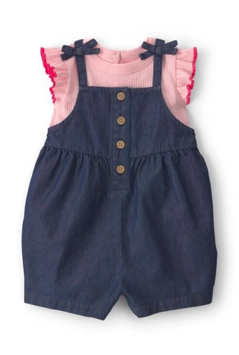 Carters Kız Bebek Salopet Set 1U563510 Mavi