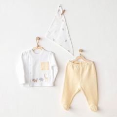 Andywawa AC25807 Side Snap Set Little King 3'Lü Zıbın Set Yellow