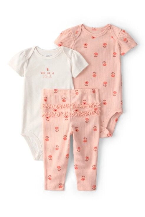 Carters Layette Kız Bebek 3lü Set 1U619810 Turuncu