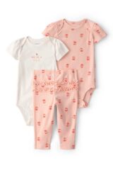 Carters Layette Kız Bebek 3lü Set 1U619810 Turuncu