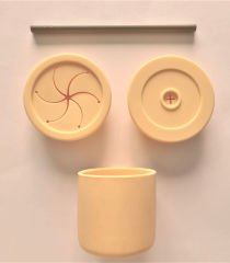 OiOi Ham+Hüp Pipetli Silikon Bardak Seti Mellow Yellow / Powder Grey