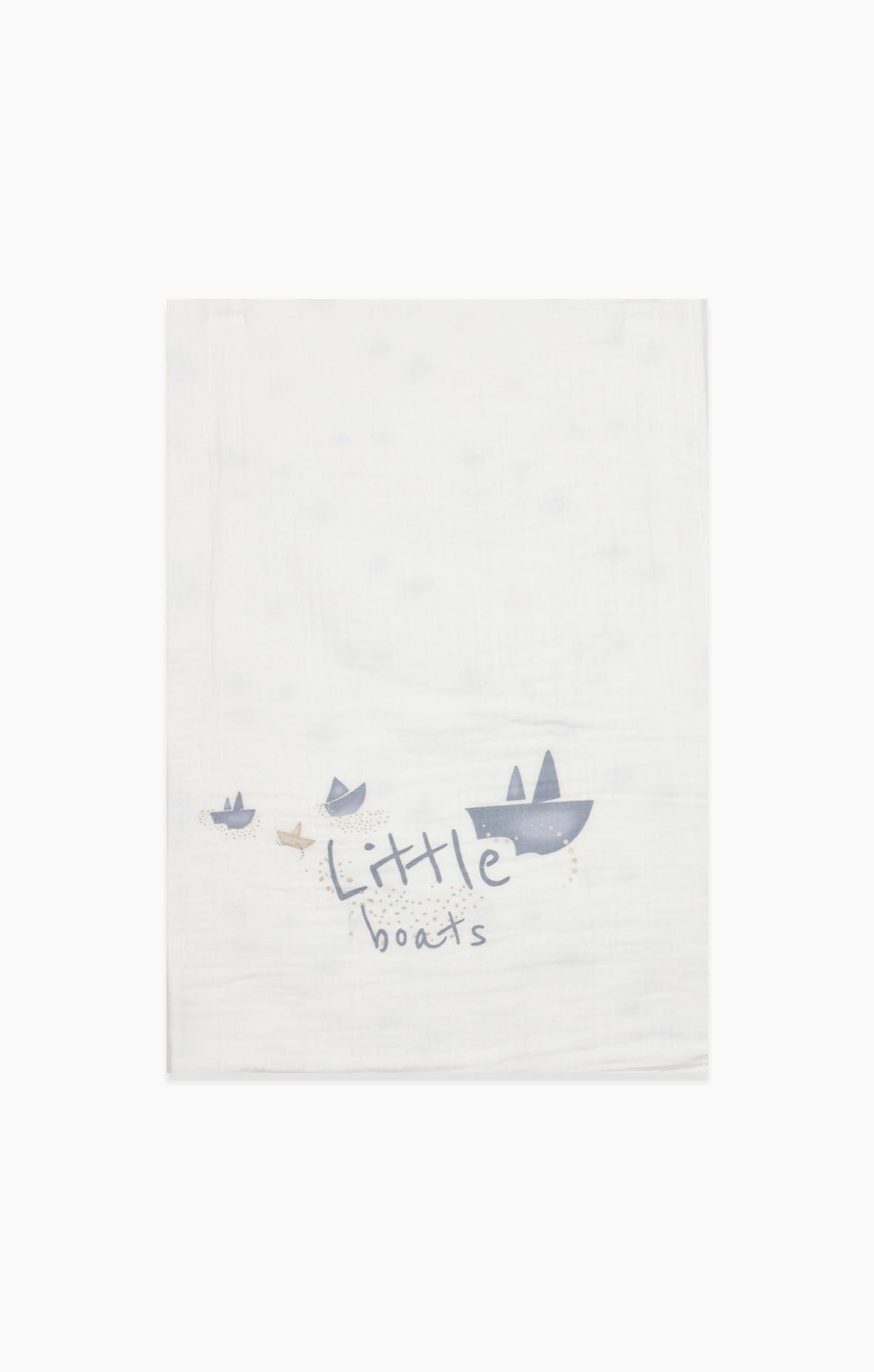 Bistyle Müslin Battaniye Little Boats 70131 86x124cm Ekru
