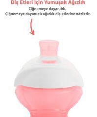 Munchkin Click Lock Isırmaya Dayanıklı Emzikli Bardak 9 Ay+ 296 ml 90063 Pembe