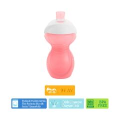 Munchkin Click Lock Isırmaya Dayanıklı Emzikli Bardak 9 Ay+ 296 ml 90063 Pembe