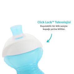 Munchkin Click Lock Isırmaya Dayanıklı Emzikli Bardak 9 Ay+ 296 ml 90063 Mavi