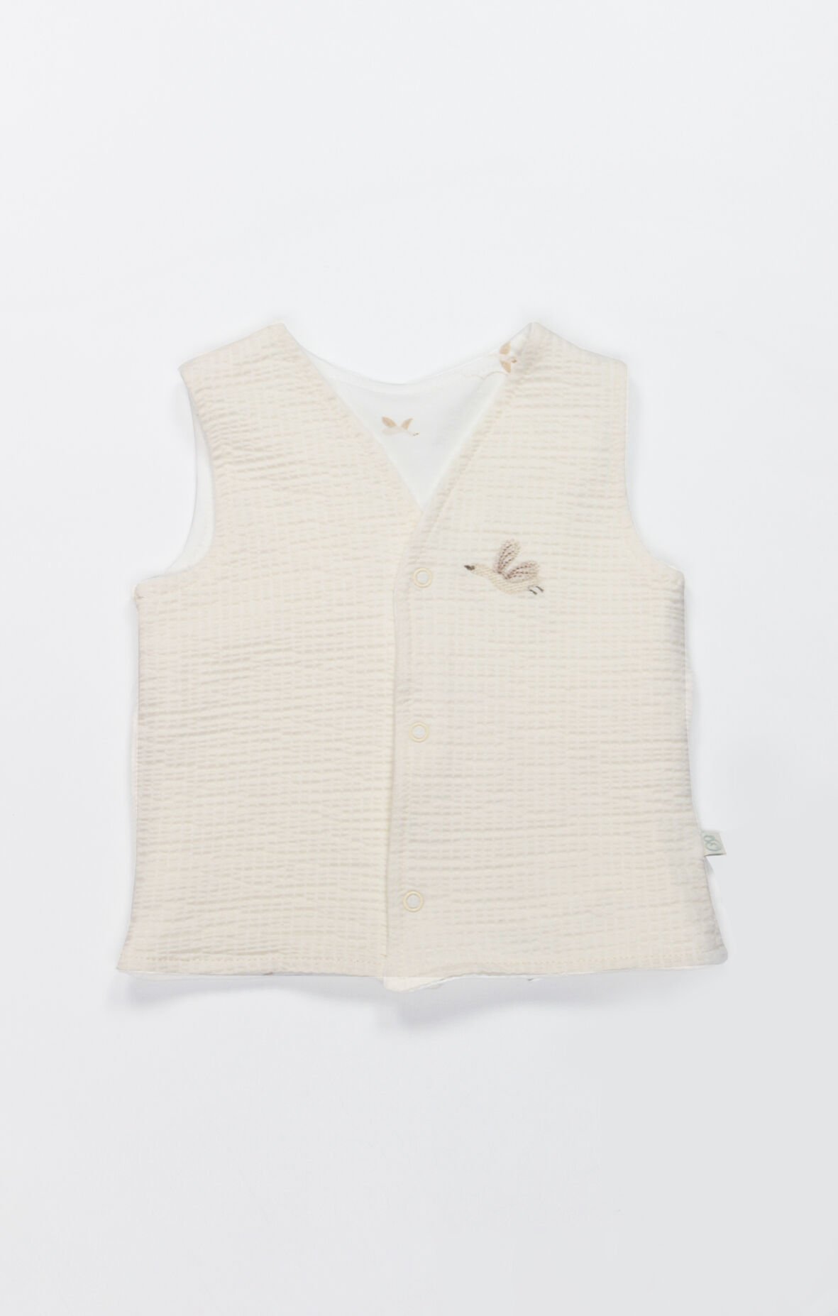 Bistyle Yelek Çift Taraflı Love You Smile 18115 Ekru