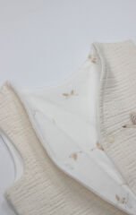 Bistyle Yelek Çift Taraflı Love You Smile 18115 Ekru