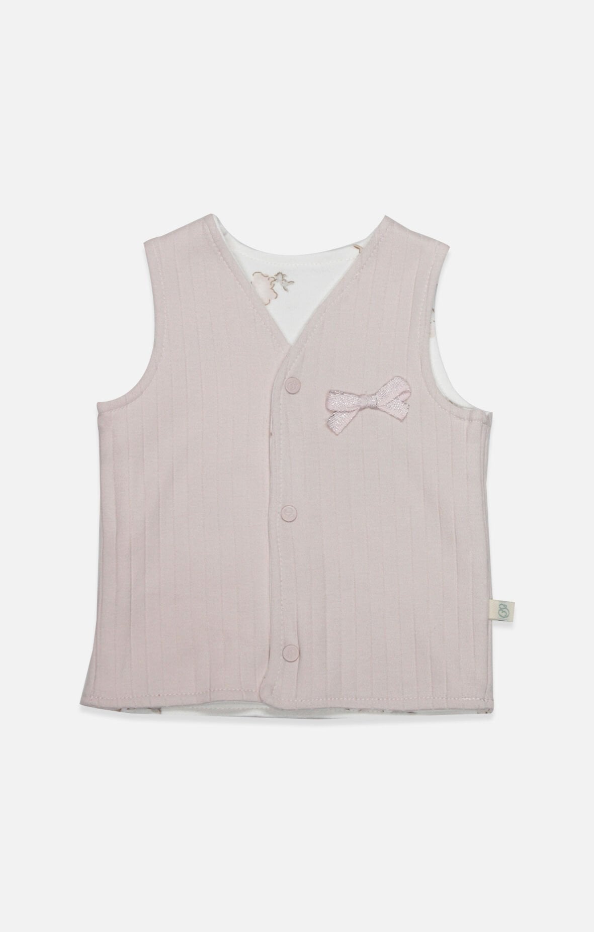 Bistyle Yelek Çift Taraflı Love You Family 18114 Pudra