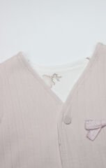 Bistyle Yelek Çift Taraflı Love You Family 18114 Pudra