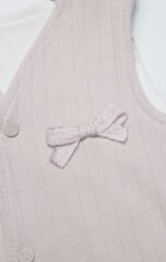 Bistyle Yelek Çift Taraflı Love You Family 18114 Pudra