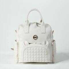 M&Y Kitty Deri Anne Bebek Bakım Sırt Çantası 7271 Krem