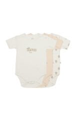 Bistyle 3lü Body Yarım Kol Travel Clasic Kutulu 17162 Ekru