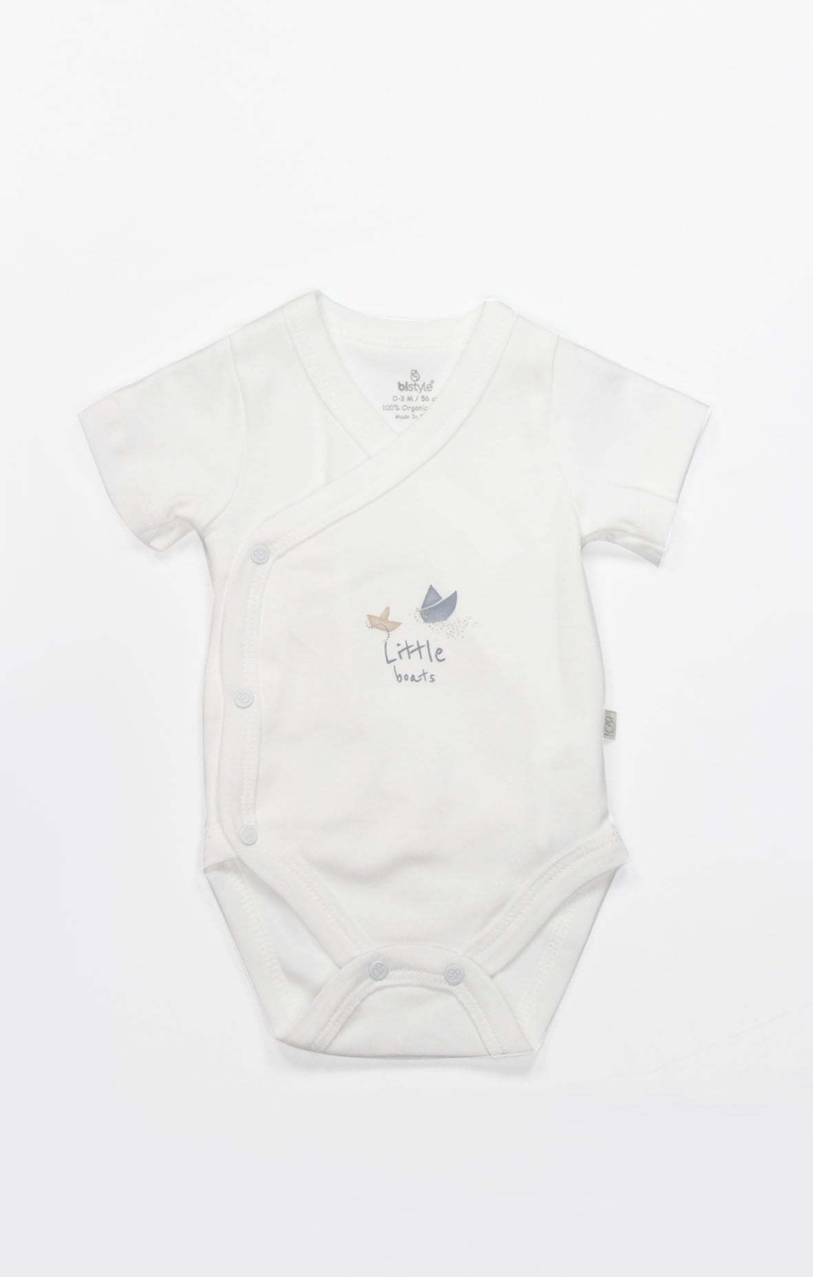 Bistyle Kruvaze Body Yarım Kol Little Boats 17152 Ekru