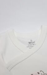 Bistyle Kruvaze Body Yarım Kol Love You Family 17144 Pudra