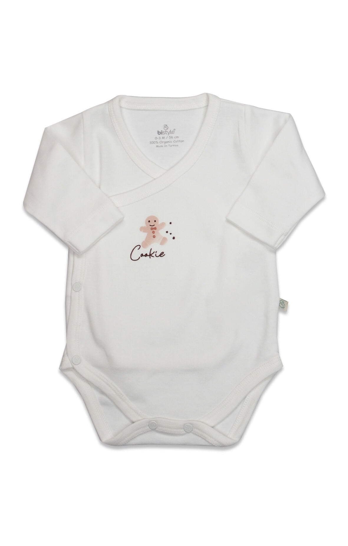 Bistyle Kruvaze Body Uzun Kol Cookies Make Happy 17141 Ekru