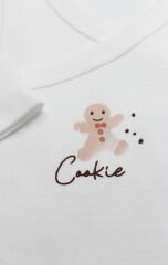 Bistyle Kruvaze Body Uzun Kol Cookies Make Happy 17141 Ekru