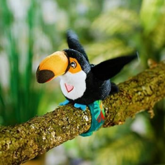 Peluş Ses Tekrarlı Hayvan Bileklik Aksesuar - Tukan Kuşu