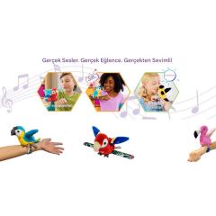 Peluş Ses Tekrarlı Hayvan Bileklik Aksesuar - Kırmızı Papağan