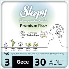 Sleepy Bio Natural Premium Plus Mega Gece Ped 30 Adet
