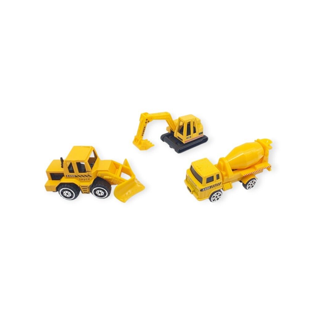 3'lü İş Makinaları Road Seti - Die Cast - DS044 - İnşaat
