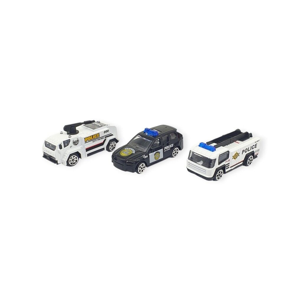3'lü İş Makinaları Road Seti - Die Cast - DS044 - Polis