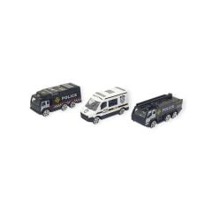 3'lü İş Makinaları Road Seti - Die Cast - DS044 - Polis