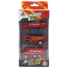 3'lü İş Makinaları Road Seti - Die Cast - DS044 - İtfaiye
