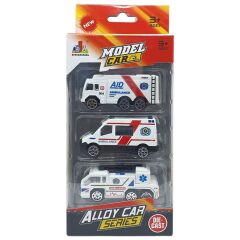 3'lü İş Makinaları Road Seti - Die Cast - DS044 - Ambulans
