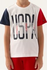 U.S Polo Erkek Çocuk Bermuda Takım 1715-4 Krem