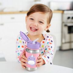 Skip Hop Zoo Pipetli Paslanmaz Çelik Suluk 350 ml Narwhal