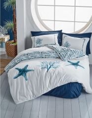 Cotton Box Maritime Ranforce Nevresim Takımı Tek Kişilik Star Lacivert